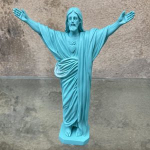 Statuette Jésus Loves Bleu glacier