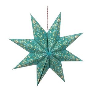 Grande étoile Noël vert/bleu